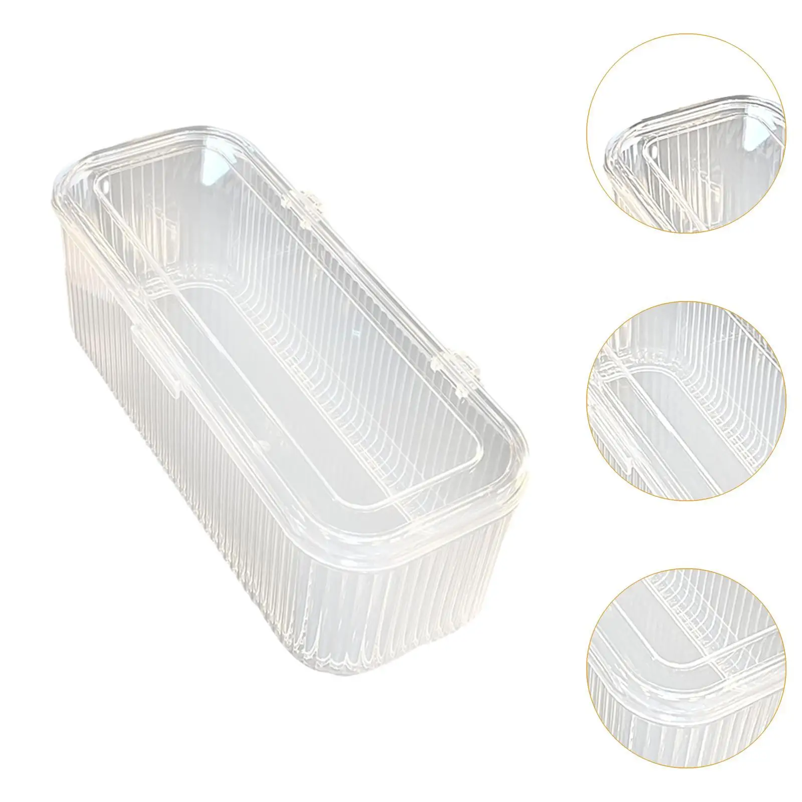 Clear Acrylic Storage Box Nail Organizer Dustproof Container with Lid for Displaying False Nails Hair Accessories and Jewelry