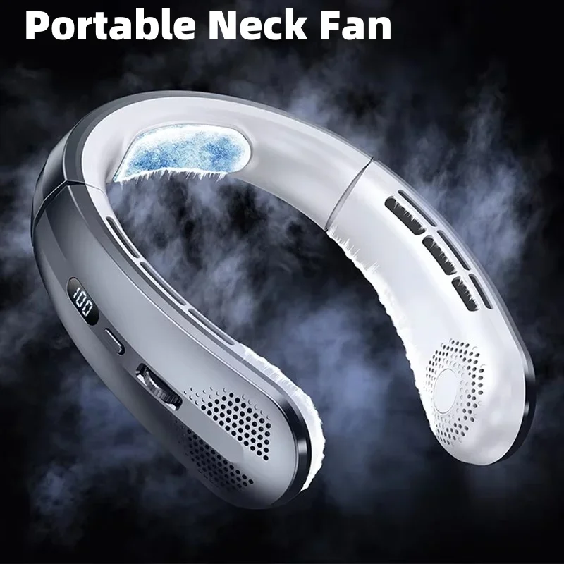 

5000mAh Hanging Neck Fan Portable Bladeless Mini USB Rechargeable Mute LED Digital Display Electric Fan Summer Air Cooler ﻿ 20