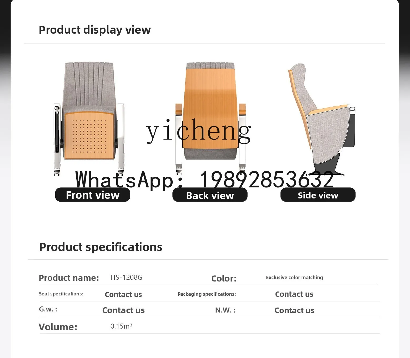 YFY  Conference Lecture Hall Auditorium Chairs Government School Lecture Classroom Row Chairs Theater Seats