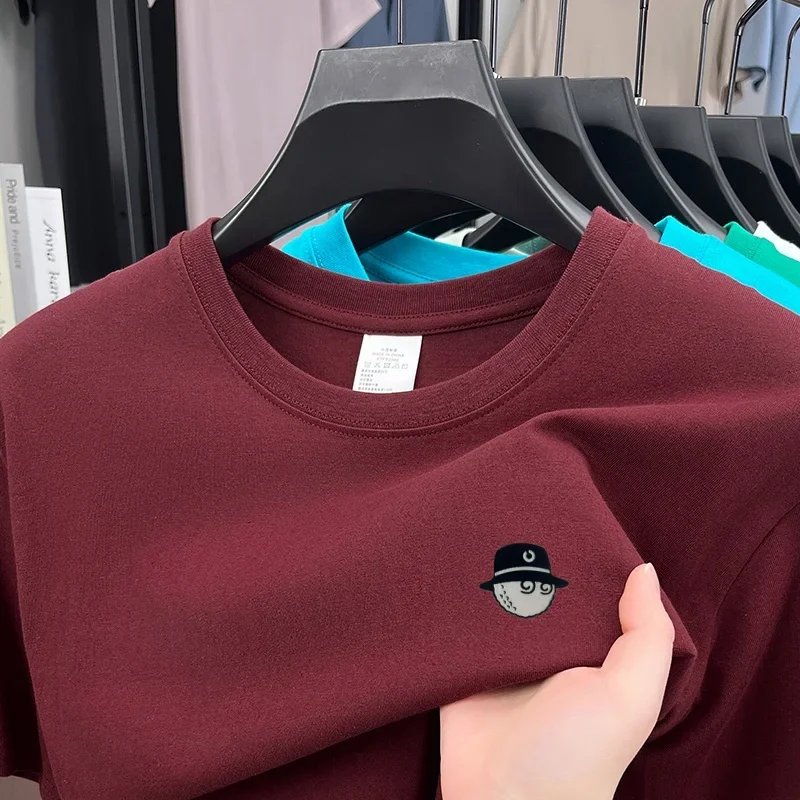 Cotton100 High-End-Design-Marken-T-Shirt für Herren, Sommer, Kurzarm, Rundhals, vielseitig, modisch, sportlich, lässig, mit Stickerei – Detail 10