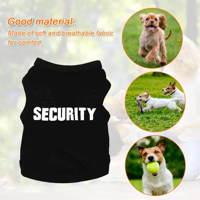 Dog T-shirt Dog Shirt for Small Dogs Boy Summer Clothes Cotton Security Dog Shirt Male Pet Outfits Cat Clothing Security Vest