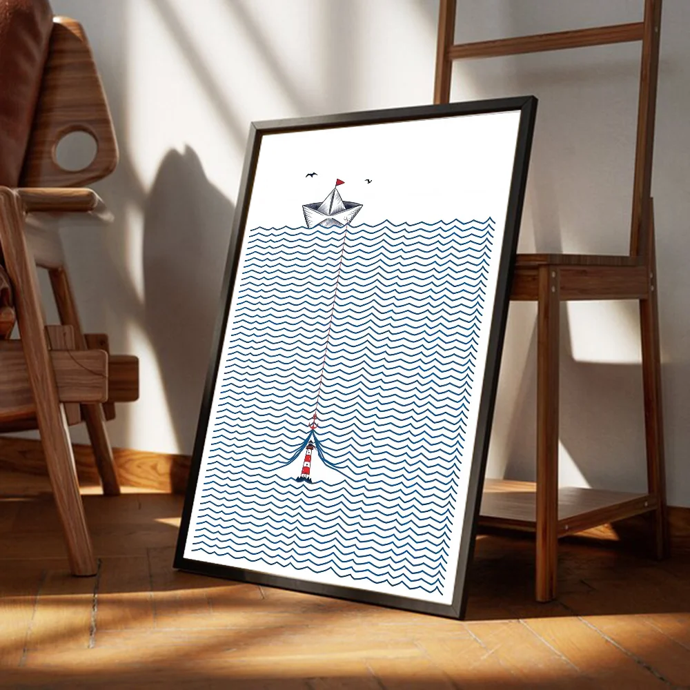 Vintage Maritime Surfing Beach Vintage Posters Sticky Whitepaper Prints Posters Artwork Posters Wall Stickers