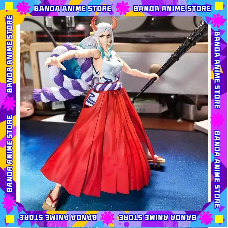 

In Stock Bandai Original Anime Figure One Piece S.H.Figuarts YAMATO PVC Action Figure Toys for Children Collector Model Gift
