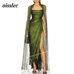 Oisslec Kleid elegante Vintage sexy grün glänzende Spitze rücken freie Klassiker anpassen formale Gelegenheit Ballkleid Abend Party kleider