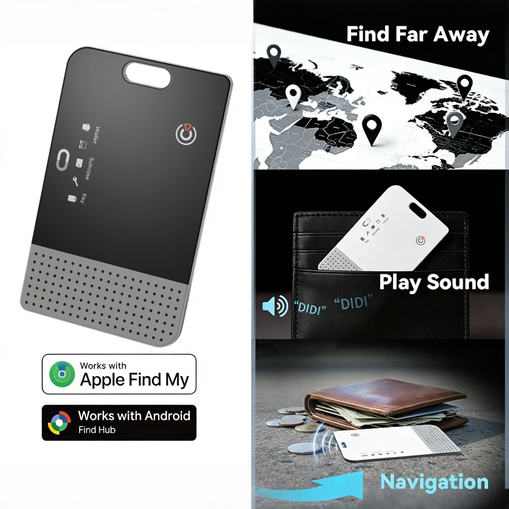 2026 NEU 1,7mm Wallet Tracker Kabelloses Lade-Gerät mit Ortungsfunktion für Google Find Hub & Apple Find My – Globale Anti-Verlust Smart Tag