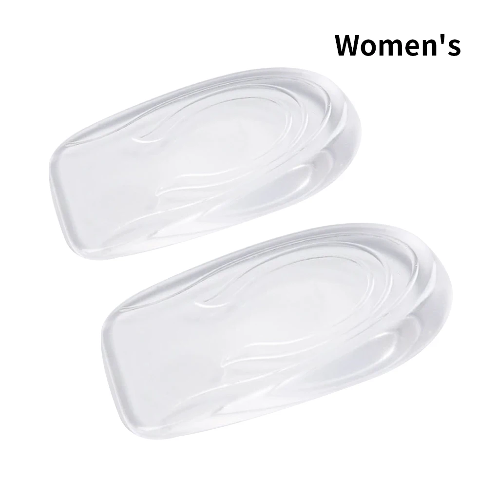 2Pcs Transparent Height Increase Insoles Faux Leather Inner Heightening Shoes Heel Half Cushion, Male, 3cm