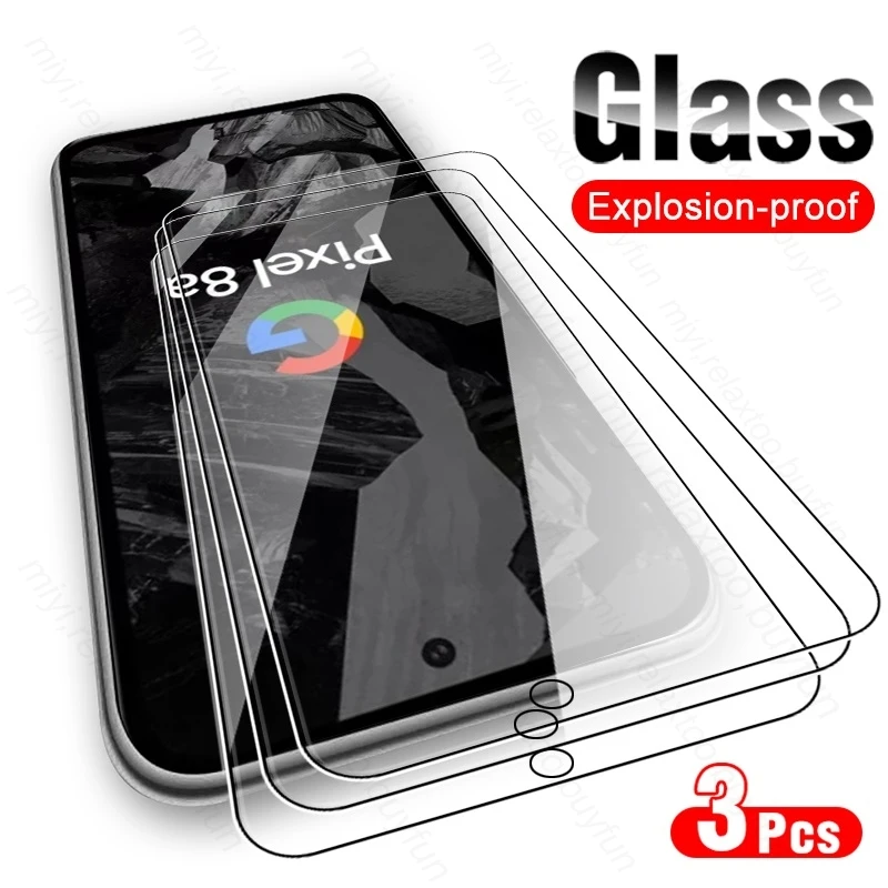 3PCS 9H Tempered Glass Screen Protector For Google Pixel 8a 7a 6a 8 Pro 7 6 5G Protect Glass On Googel Pixel8a Pixel8 Pixel8pro