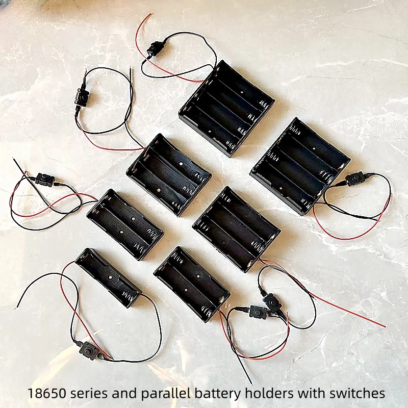 1/2/3/4x18650 Battery Holders Box Series And Parallel Connection Without Cover With Wire Switch Lithium Battery Compartment