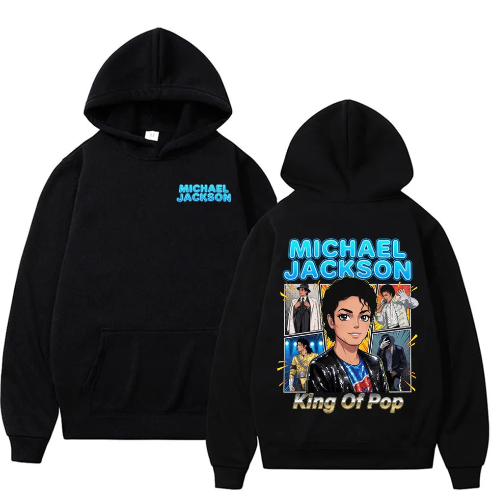 

Толстовка Michael Jackson King of Pop, винтажная одежда в стиле аниме и комиксов, худи для мужчин и женщин, классические повседневные пуловеры в стиле хип-хоп, уличная одежда