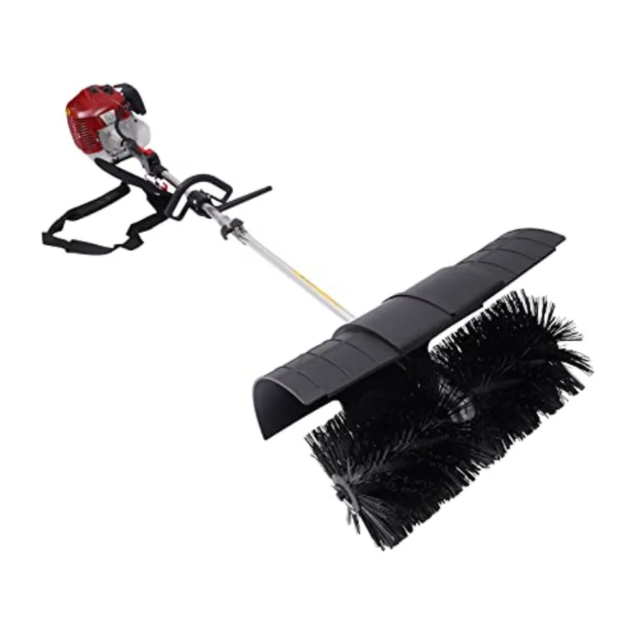 

52CC 2 Stroke 2.3HP Gas Power Walk Behind Sweeper with Portable Handheld Broom Design for Efficient Cleaning of Driveways Turf