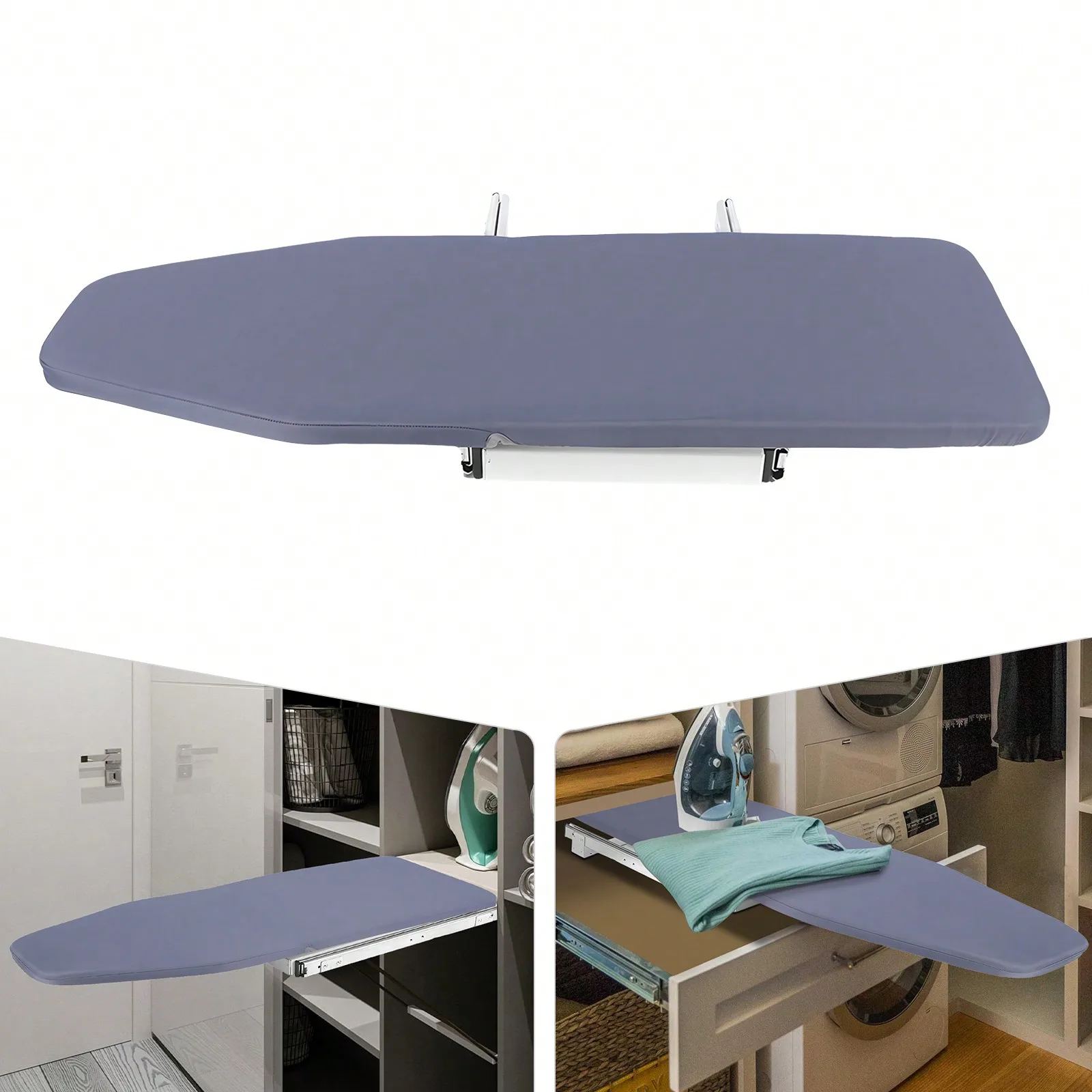 Retractable Pull Out Ironing Board Foldable Ironing Storage Station Rotatable Drawer Mounted Space Saving For Apartment