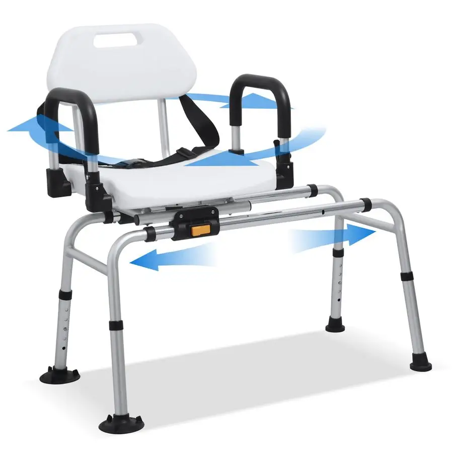 

Складной стул для душа и ванны с поворотным сиденьем, подходящий для использования в ванной, с поворотными ручками, совместимый с FSA/HSA