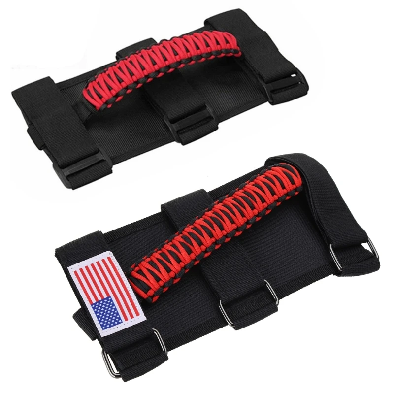 For Jeep-Wrangler Car Roof Roll Bar Grab Inner Handles Grip Handle Straps TJ-LJ