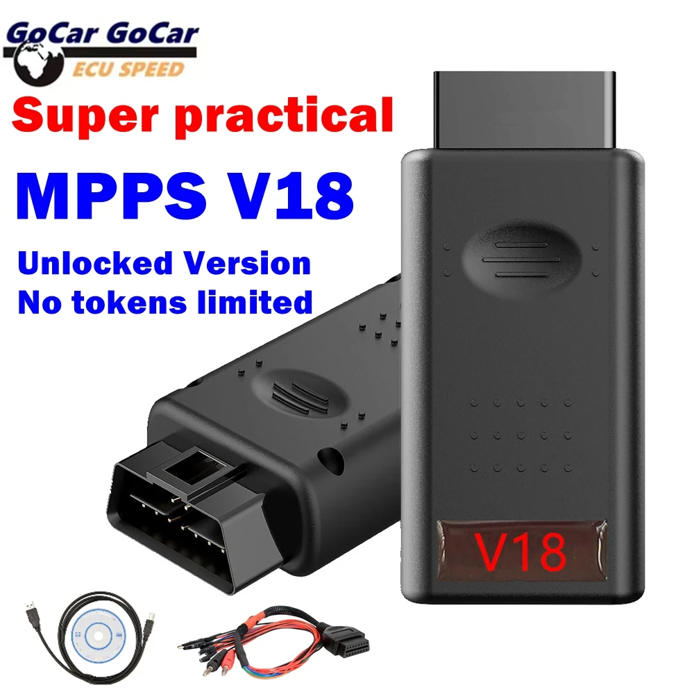

Easy to use MPPS V18 Unlocked Version for Lifetime Use MPPS Full Chip with Three Core Cable OBD2 ECU Programmer Chip Tool Latest