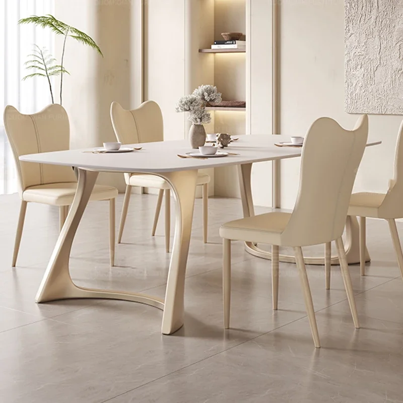 Luxury Dining Table Oval Sedentary Elegant Tables Multifunction Home Furniture Reception Chairs Kitchen Room Comedor Coffee