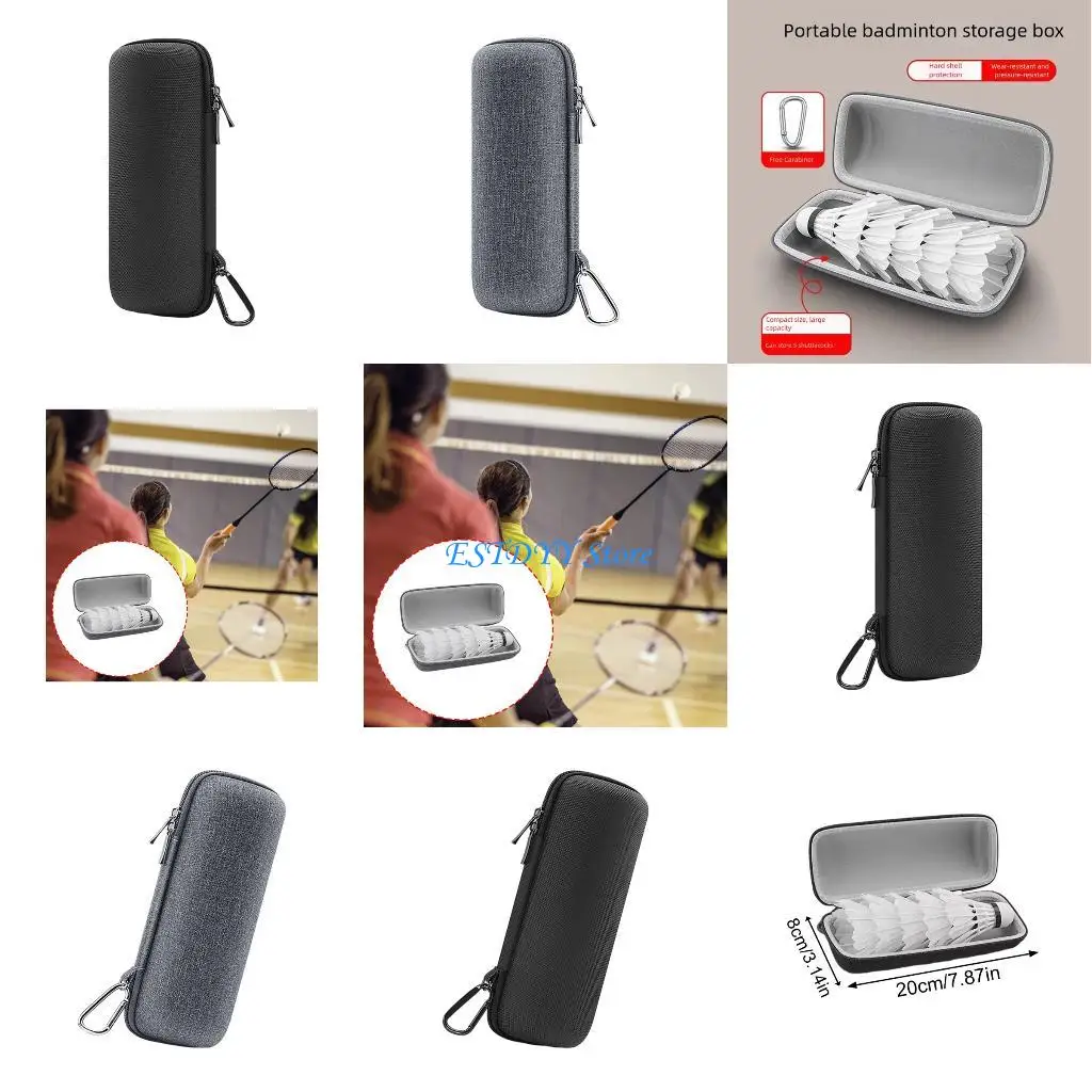 

G6DE Reinforced Badminton Shuttlecock Holder For 5 Balls Smooth Zipper Closure System