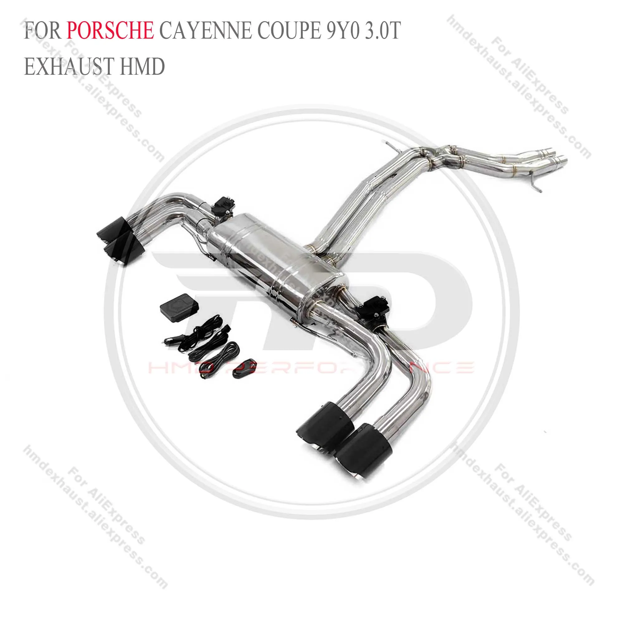 HMD Exhaust System Stainless Steel Material Catback for Porsche cayenne coupe 9Y0 3.0T  Valve Muffler