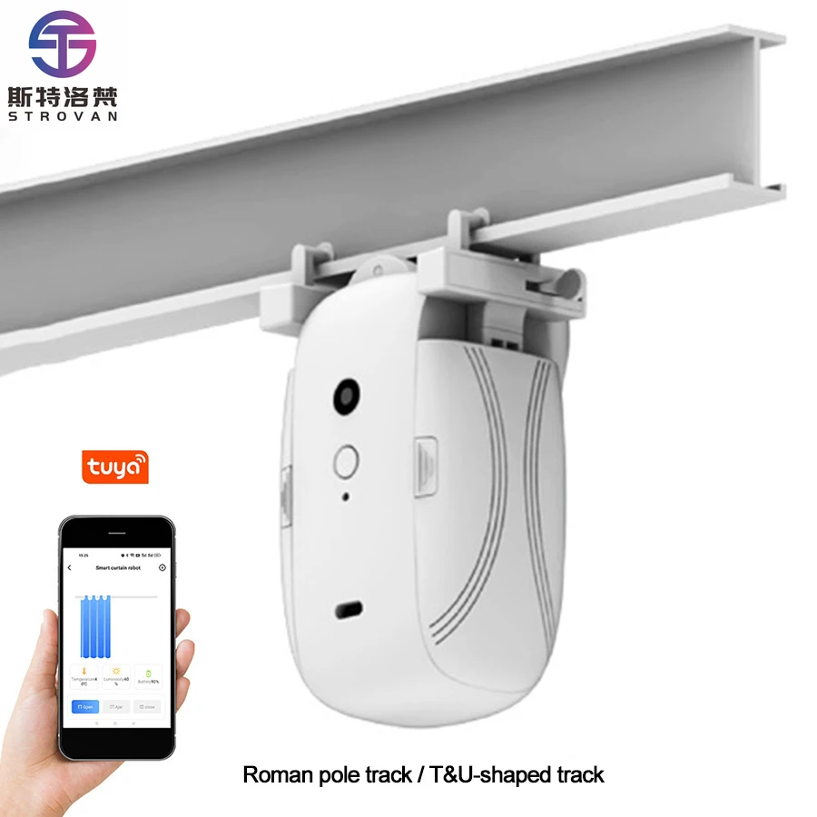 

STLF Tuya Wifi Smart Curtain Opener Bot Voice Remote Control Electric Automatic Timing Control Wireless Smart Curtain Robot