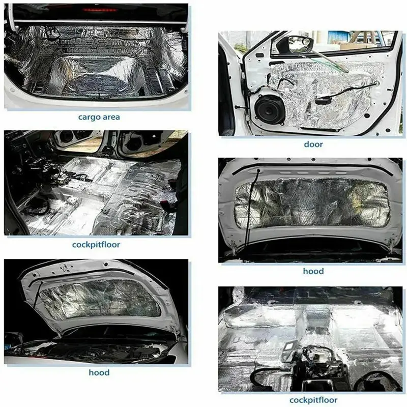 مقاومة للحريق الحرارة والصوت بساط عازل 25*18*1 مللي متر الصوتية الحرارية حصيرة عازلة للصوت لوحات الحائط عزل الضوضاء لسيارة ميتة #6