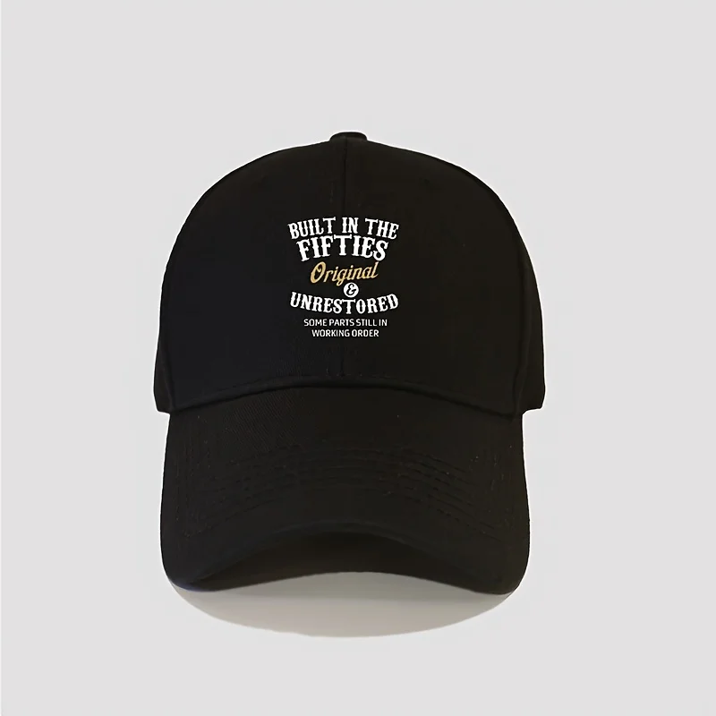 1pc Retro Washed Men's Baseball Cap with Letter Printed Baseball Cap for Outdoor Sun Protection and Outdoor Leisure Work