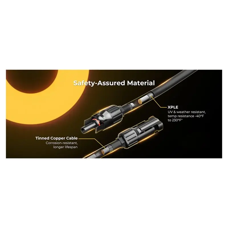 MOPHE-Wasserdichtes Panel 10AWG Y-Abzweig-Adapterkabel, Solar-Parallelsteckverbinder, 2-3 Batterien