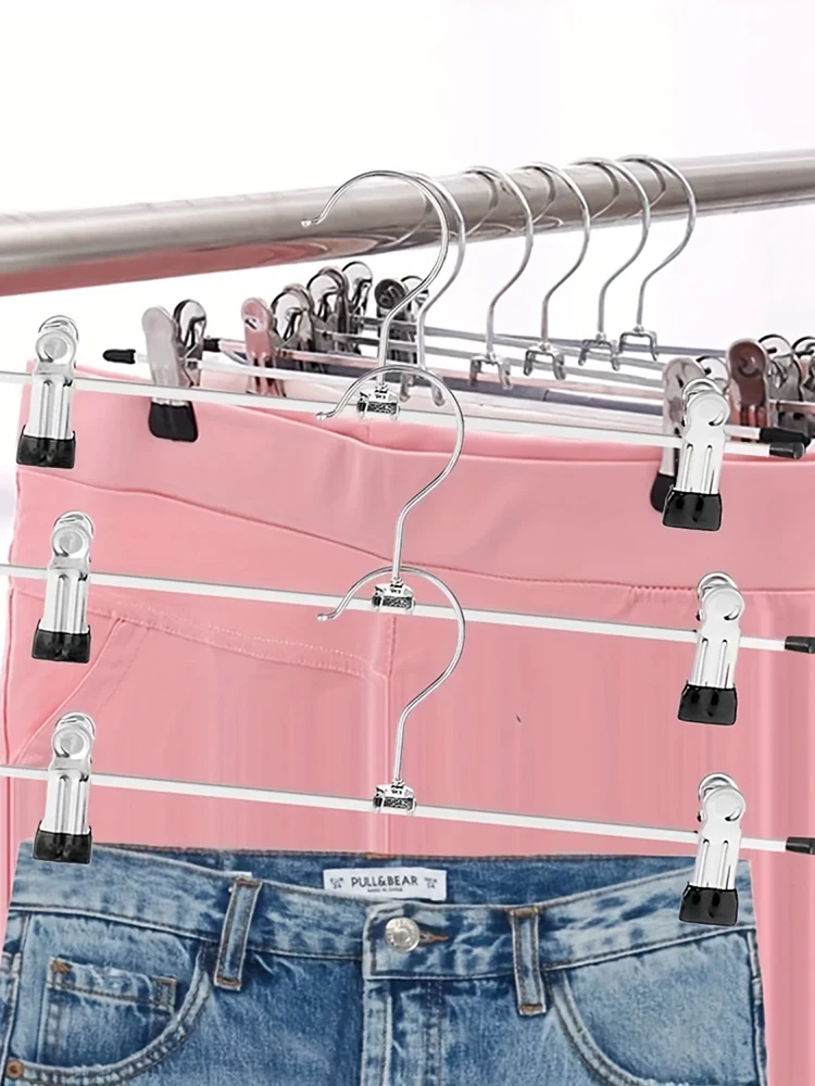5 ~ 20 stuks metalen broekrekken winddicht multifunctionele rokrekken voor kleding drogen broeken kledingkast clip antislip zwart TMZ - afbeelding 2