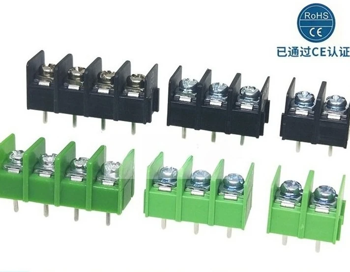 KF7.62 2P 3P 4P Connectable 7.62MM Terminal Block PCB Terminal Connector Green 7pcs