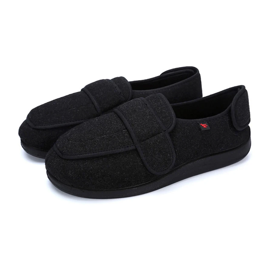 KNCOKAR Medio-di età compresa tra anziani extra-large a piedi in morbida pelle scamosciata scarpe allargato per regolare alto contenuto di grassi