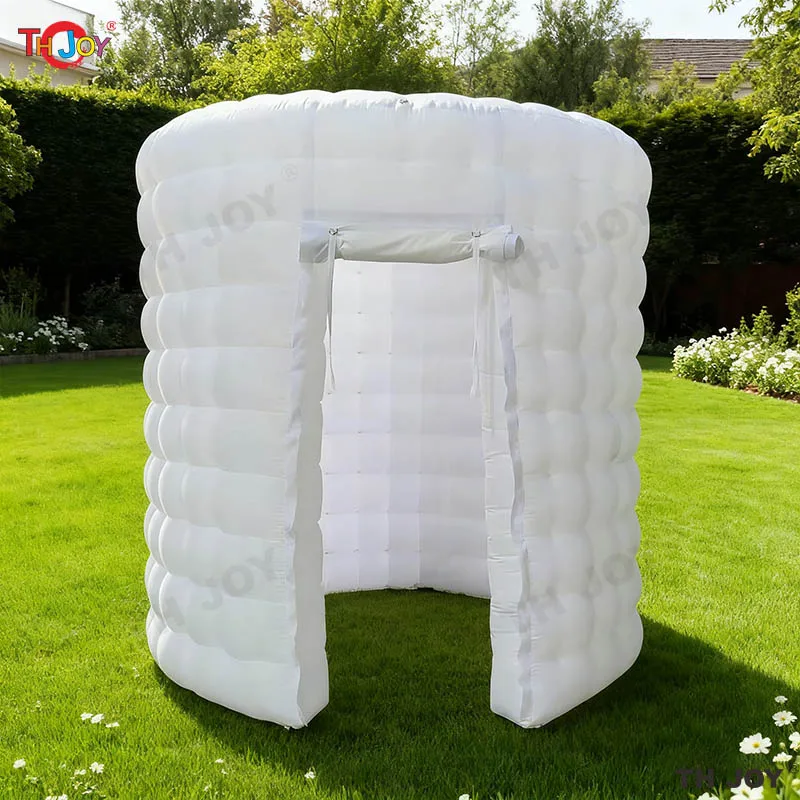 10ft gonflable boîte de nuit fête Cube tente conception ronde Photobooth toile de fond gonflable Led 360 Photo stand enceinte