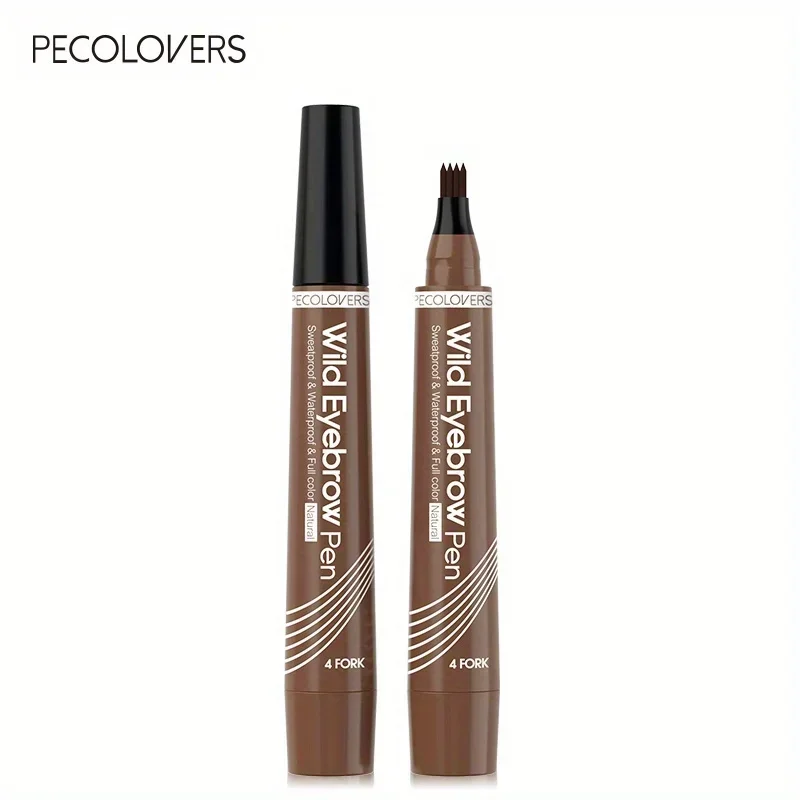 5 kleuren Donkerbruin 4 Punt Vloeibare Wenkbrauwpotlood Microblading Waterdicht Wenkbrauwpotlood Tattoo Wenkbrauw Pen Make-Up 1 ST