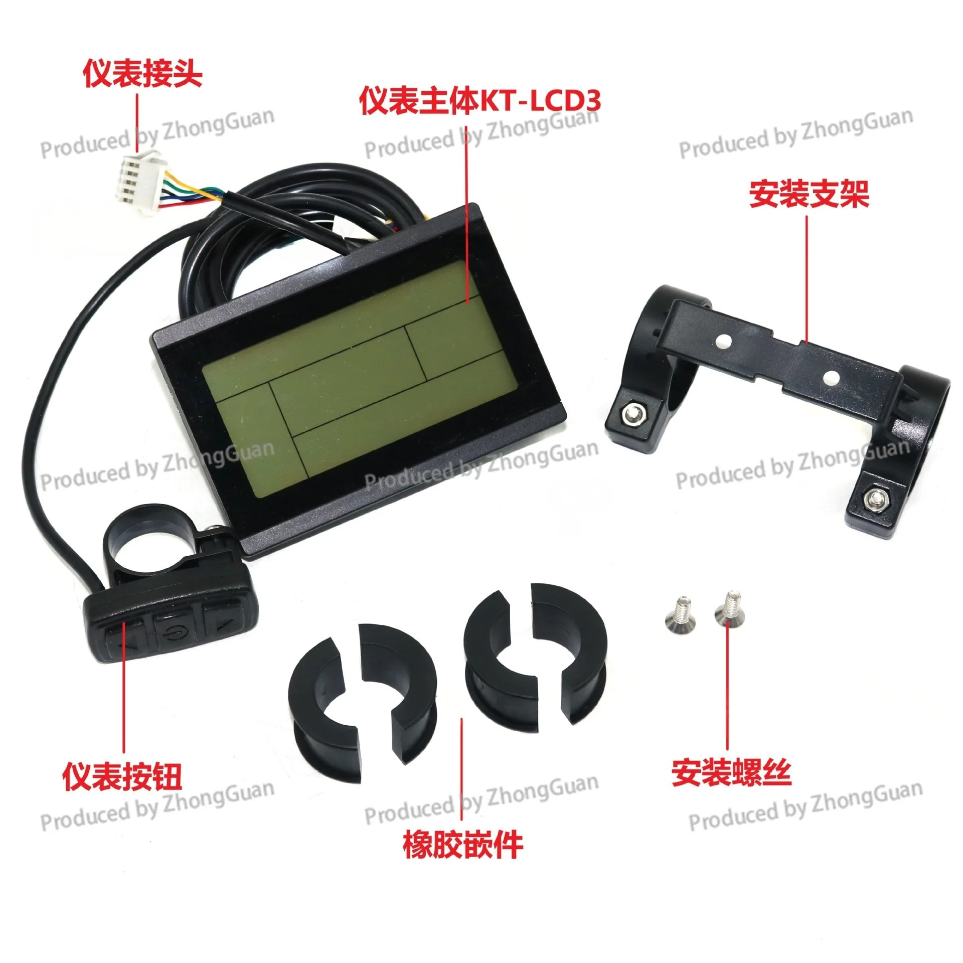 LCD 3/24V/36V/48V Smart LCD Instrument for Electric Bicycles, Mountain Bikes, Scooters, and Scooters