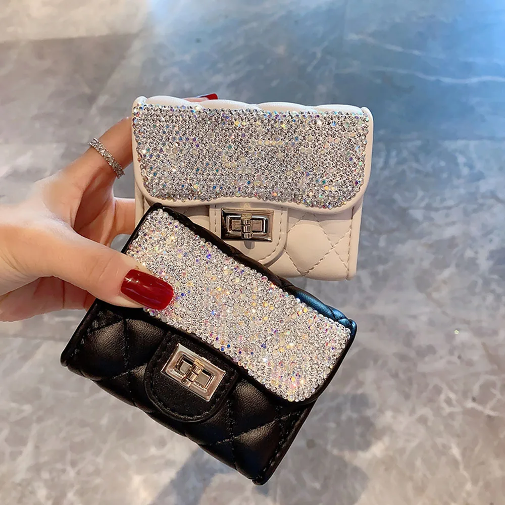 Business Card Holder Wallet Women/men /ID/Credit Card Holder Card Wallet Case Manual Mosaic Rhinestones