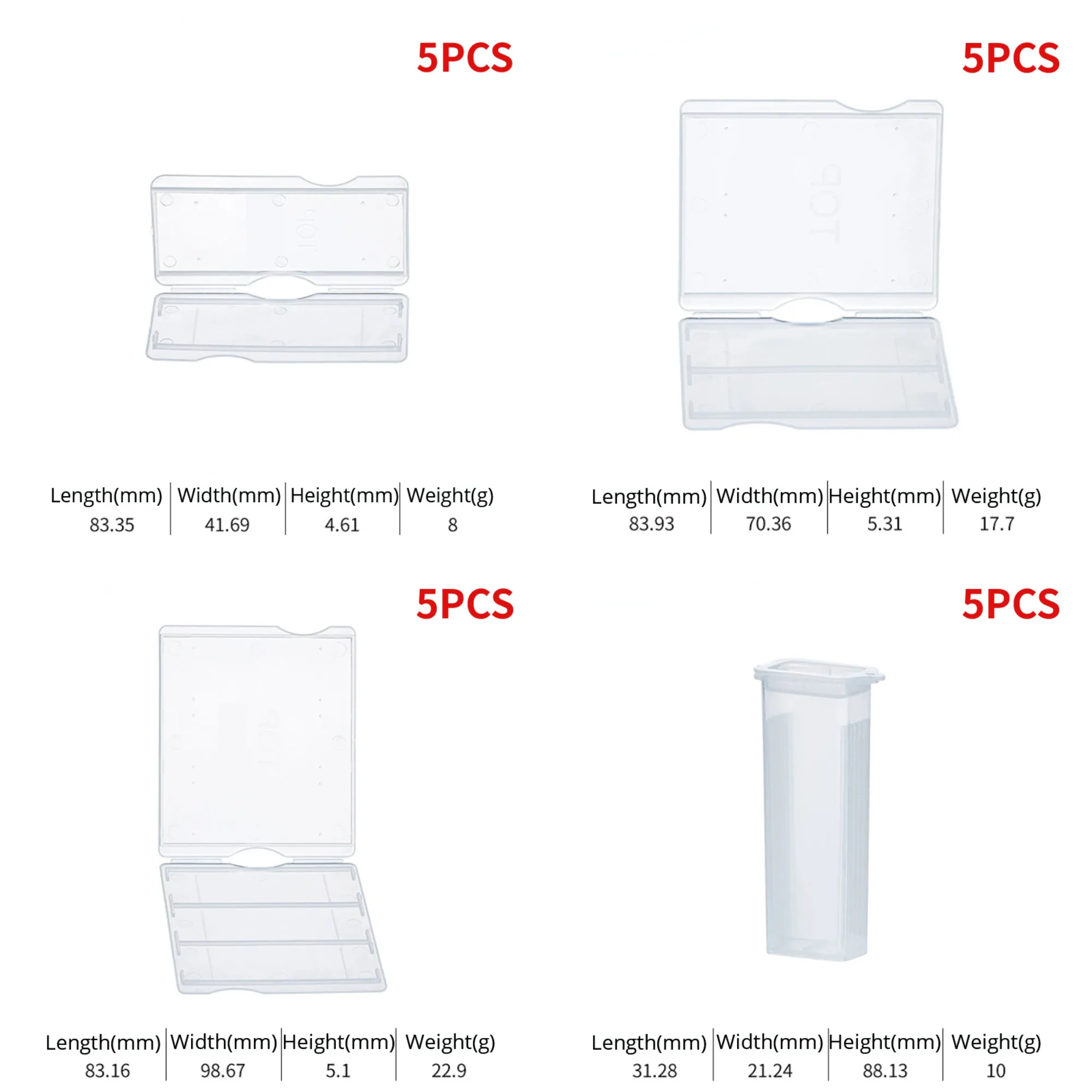 5PCS Pathological Slides Storage Holder Box Slides Holder Case Plastic Microscope Slides Box Hold 1/2/3/5 PCS Slice