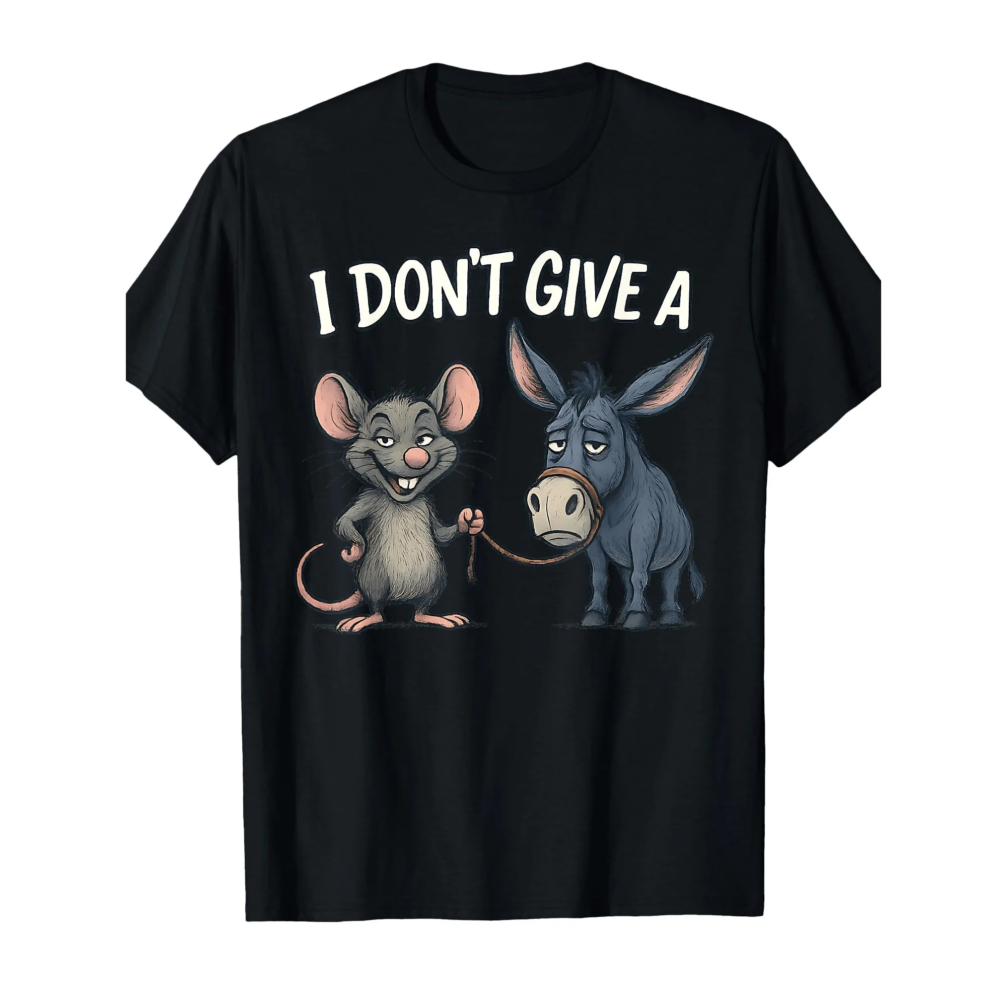 

Men Funny T Shirt I Don’t Give A Quote Cartoon Mouse Donkey Graphic Print Humor Sarcastic Cotton Casual Short Sleeve Tee