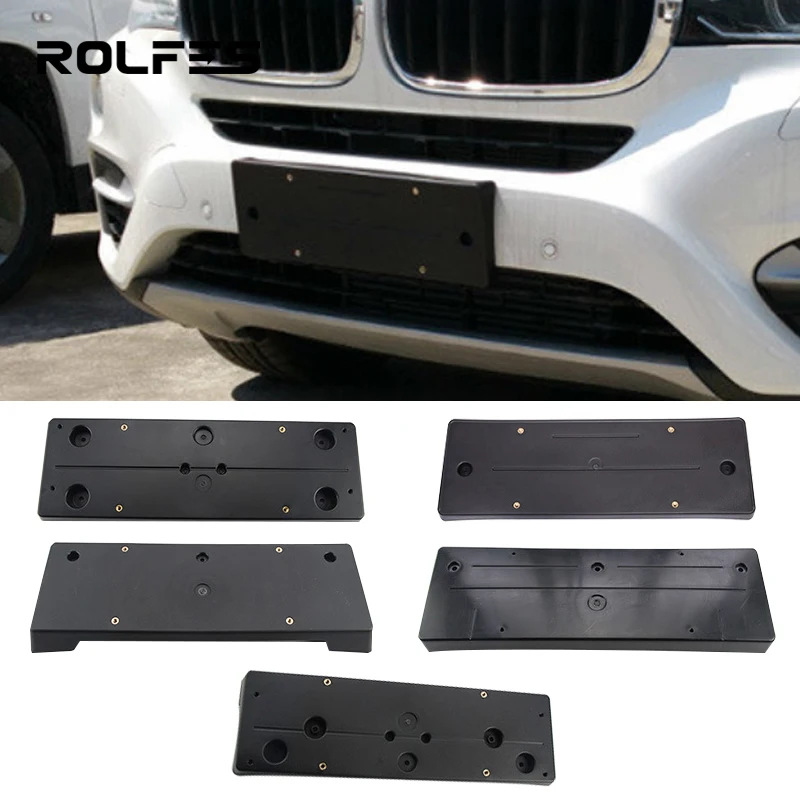 

ROLFES Car Front Bumper License Plate Mounting Bracket Holder Black For BMW 3 Series F35 13-15/5 Series 14-18/X3 11-14/X6 15