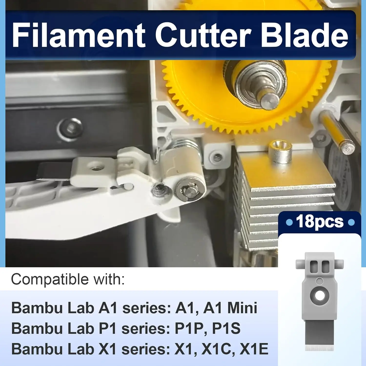 For Bambulab P2S Filament Cutter Blades Precision Metal Cutting Blades Prevent Filament Jams 3D Printers Replacement Accessories