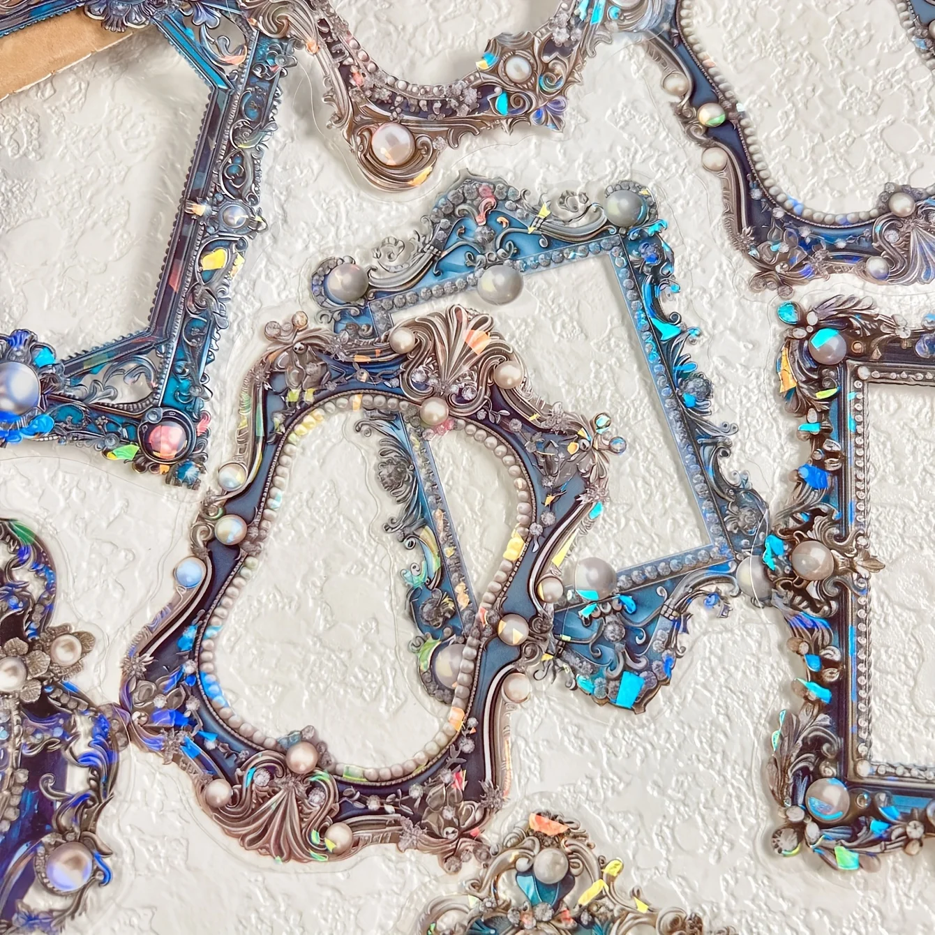 10 Pcs/Pack Floral Frame Stickers Adhesive Materials DIY Scrapbooking Decor Junk Journal Collage Stationery Diary Sticker #2