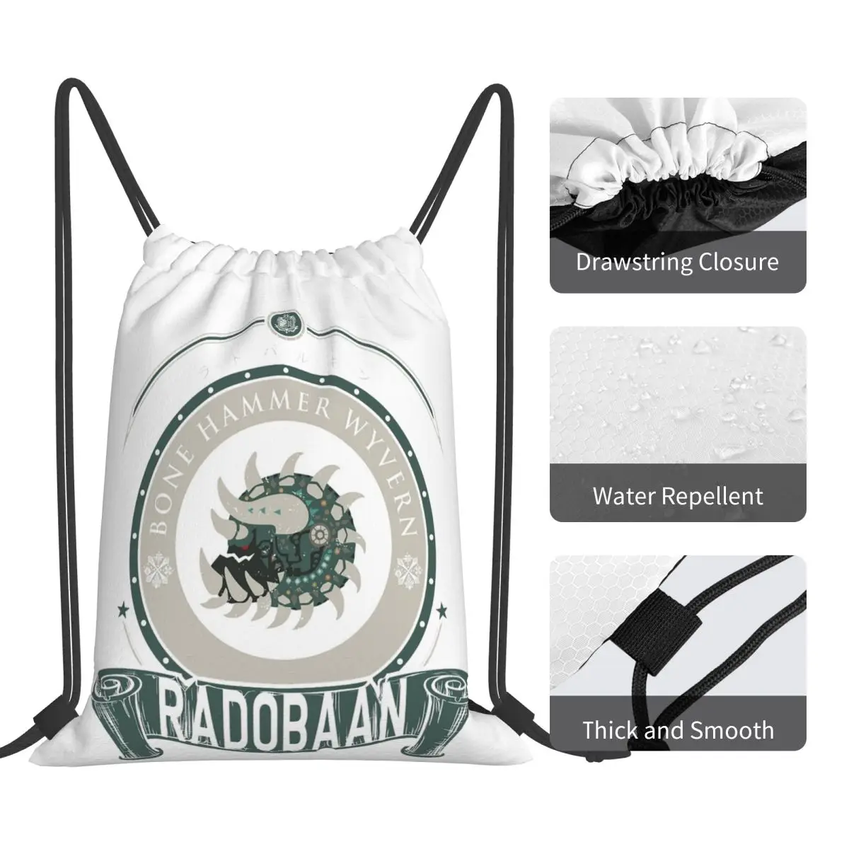 Radobaan Crest Backpacks Multi-function Portable Drawstring Bags Storage Bag Book Bags For Man Woman School