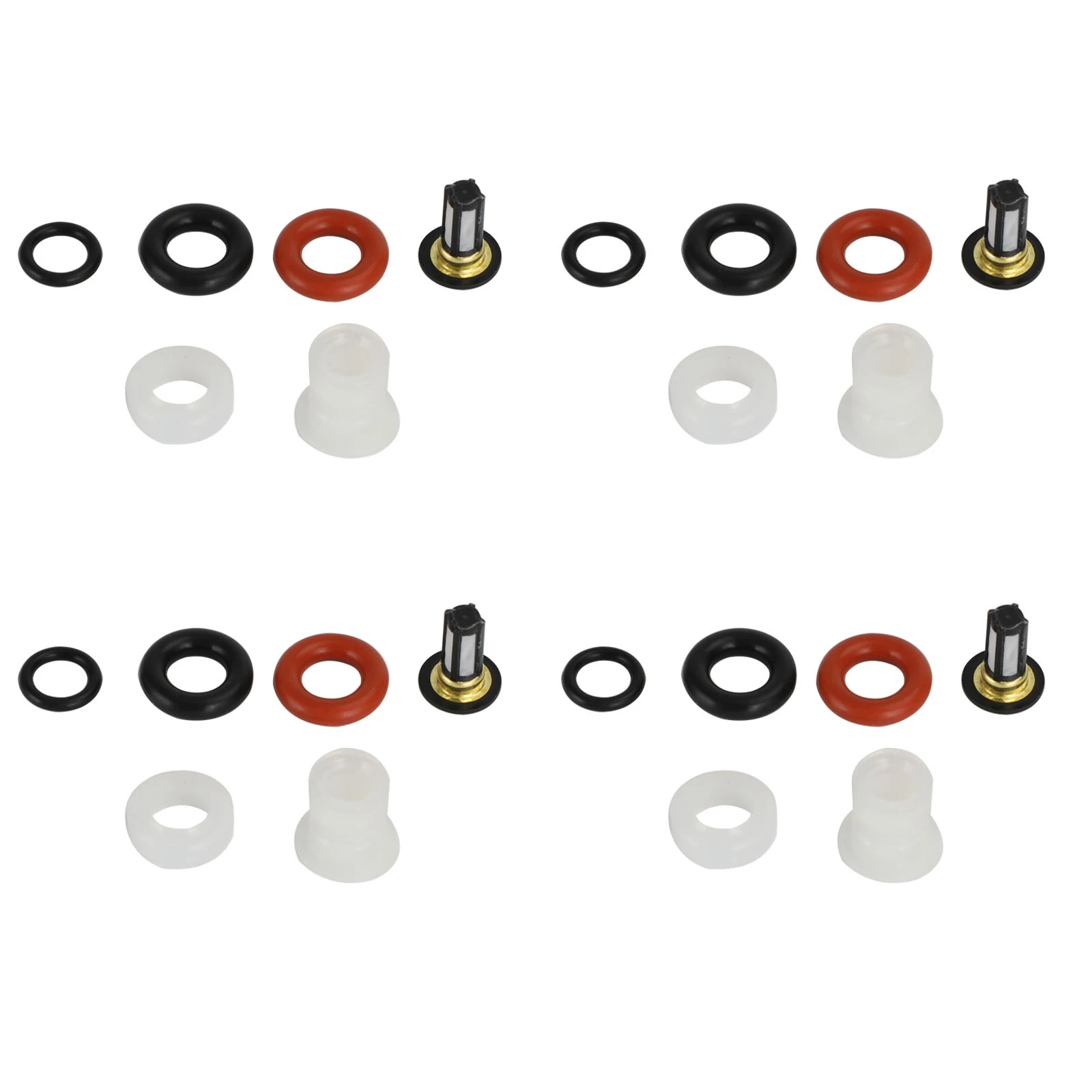 Areyourshop 4PCS Fuel Injectors Repair Kit Filters O-Rings Fit For Acura RSX TSX Honda Civic