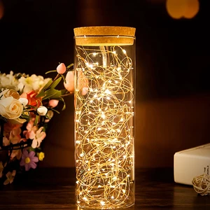 Dây đồng LED Vòng hoa Tinsel, Fed Pin, Đèn cổ tích Holiday, Giáng sinh, Trang trí tiệc cưới, 10m, 5M, 3M, 2M 8 Đèn dây bán hàng chính - №6