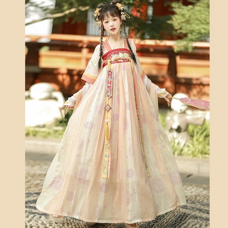 The new Tang style chest-length embroidery adult Hanfu exquisite temperament female style spring and summer costume