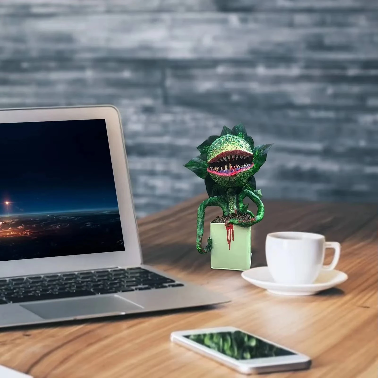 زهرة البيرانا طبق الاصل الفيلم الدعامة ساحة الراتنج الحلي متجر صغير من الرعب هالوين الديكور الديكور في الهواء الطلق #5