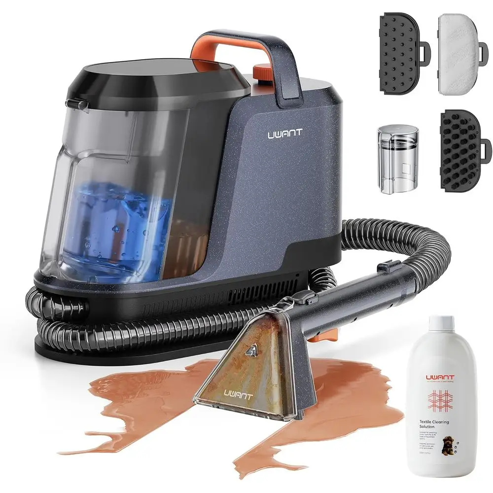 

Portable High-Pressure Carpet & Upholstery Cleaner, 18Kpa for Cars, Pets, and Rugs with Cleaning Tools & Spot Removal Set