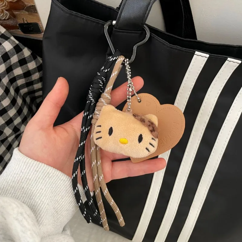 Sanrio kawaii olá kitty brinquedo de pelúcia bonito brinquedo de pelúcia mochila pingente dos desenhos animados chaveiro menina anime festival presente aniversário