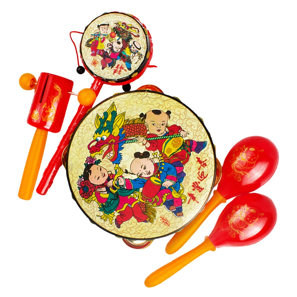 5 قطعة طبول حشرجة الموت الطفل الهزازات التعليمية المبكرة ألوان متنوعة يده الطبول الصوتية الرضع اللعب اليد حشرجة الموت طفل صغير