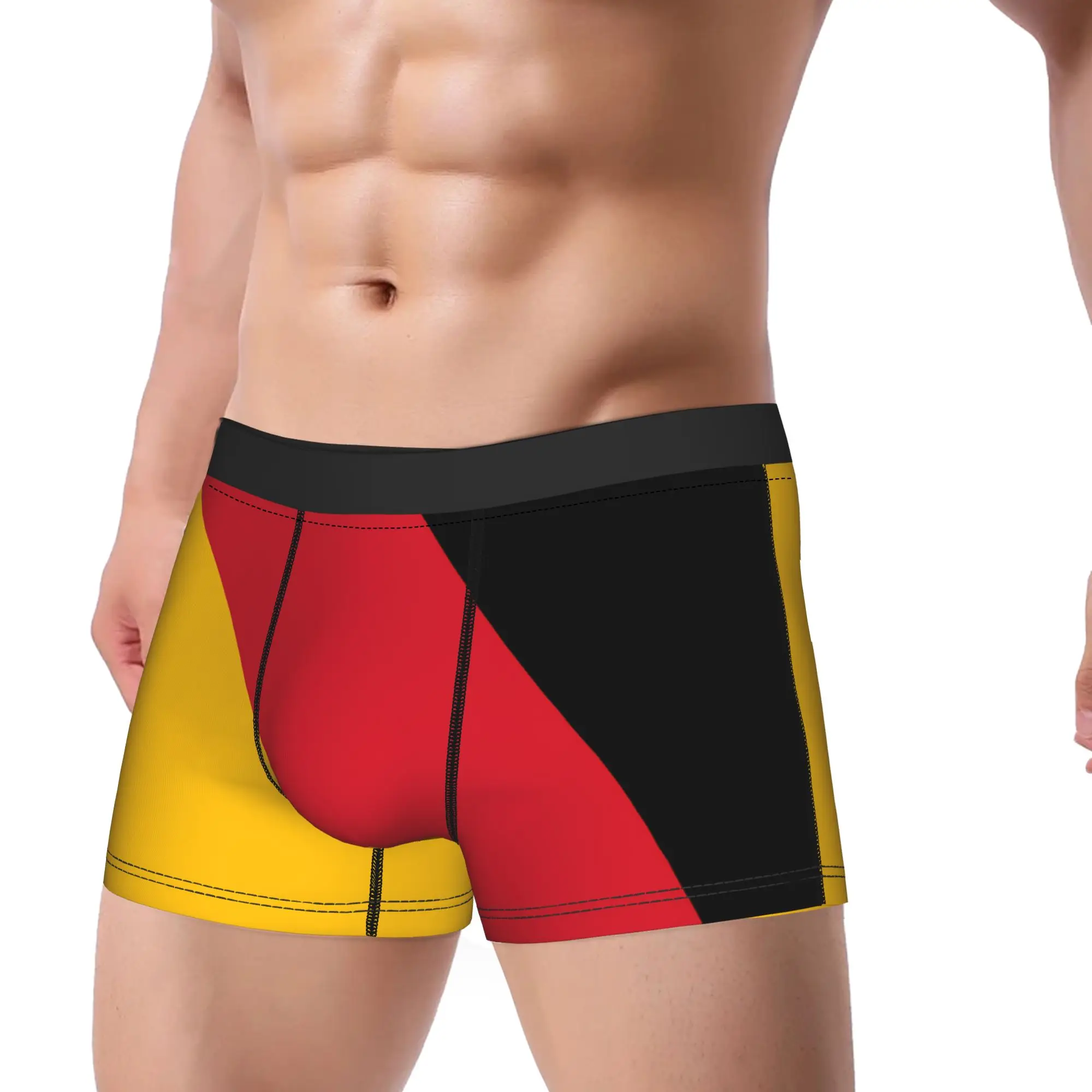 Geometric German Flag Design Underwear  Male Shorts Briefs Soft Trend Boxer Shorts High Quality Print Plus Size Panties