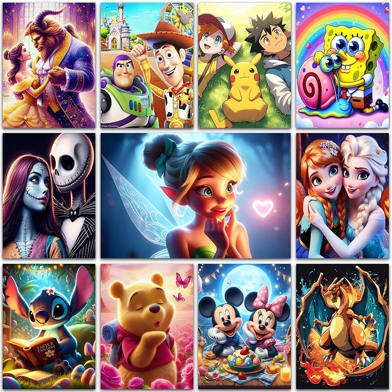 

Disney Mickey Mouse Diamond Painting Stitch Pokemon Winnie the Pooh Home Decor Full Square&Round mosaic embroidery Cross stitch