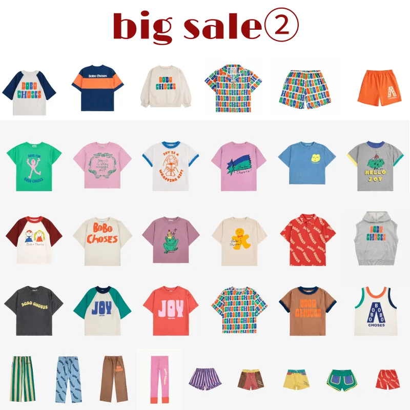 SS25 BC verano niño manga corta Camiseta pantalones cortos traje niña bebé algodón suéter pantalones cortos de mezclilla