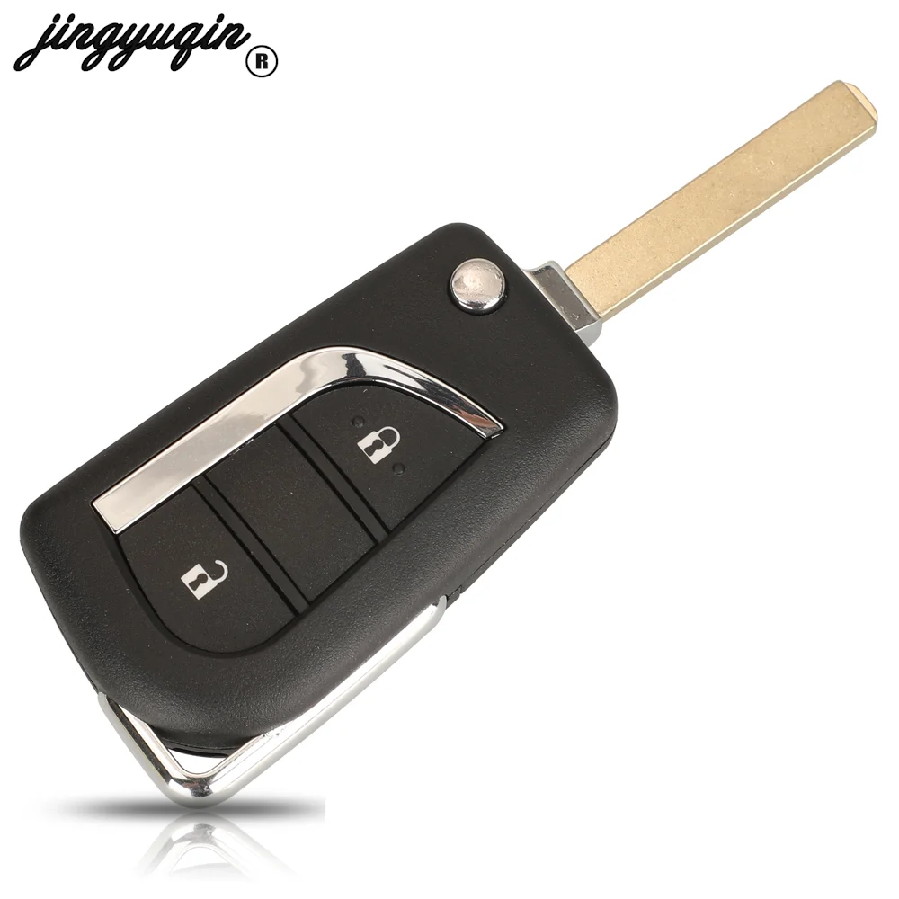 jingyuqin 2/3 Button For Toyota Carrolla AYGO Verso Avensis Citroen C1 Peugeot 108 Filp Remote Car Key Fob 433MHz H/G Chip