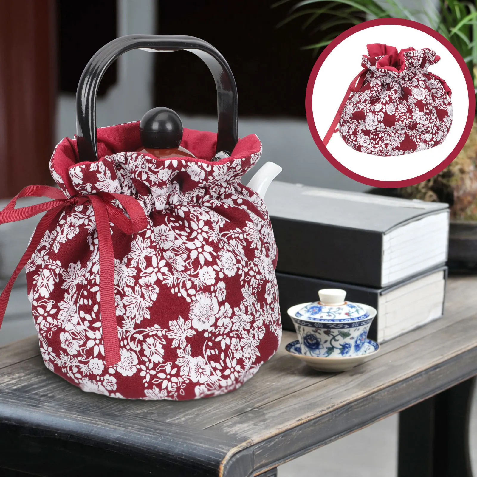 

Insulated Teapot Flower Pattern Tea Protector Keep Warm Lightweight Anti-Scald Cover For Home Tea Party Decorative Pot
